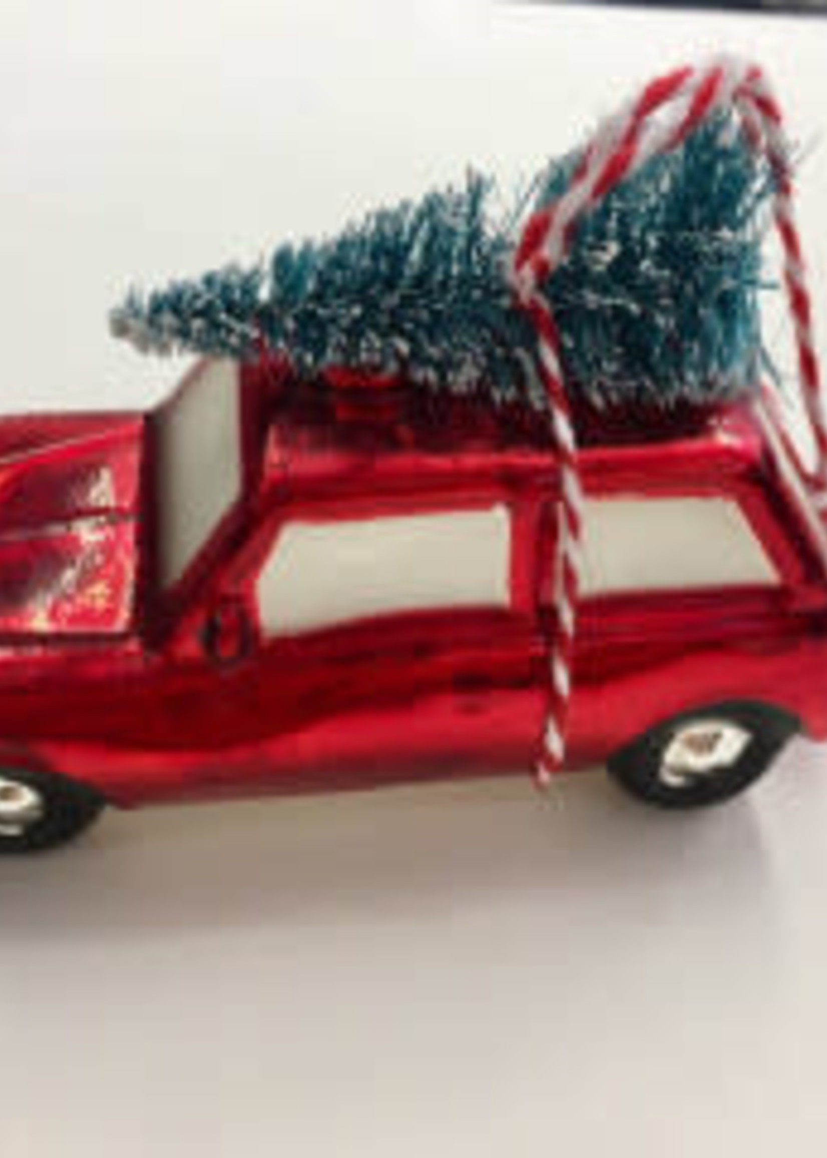 Red Car With Tree Set of 2 Boxed