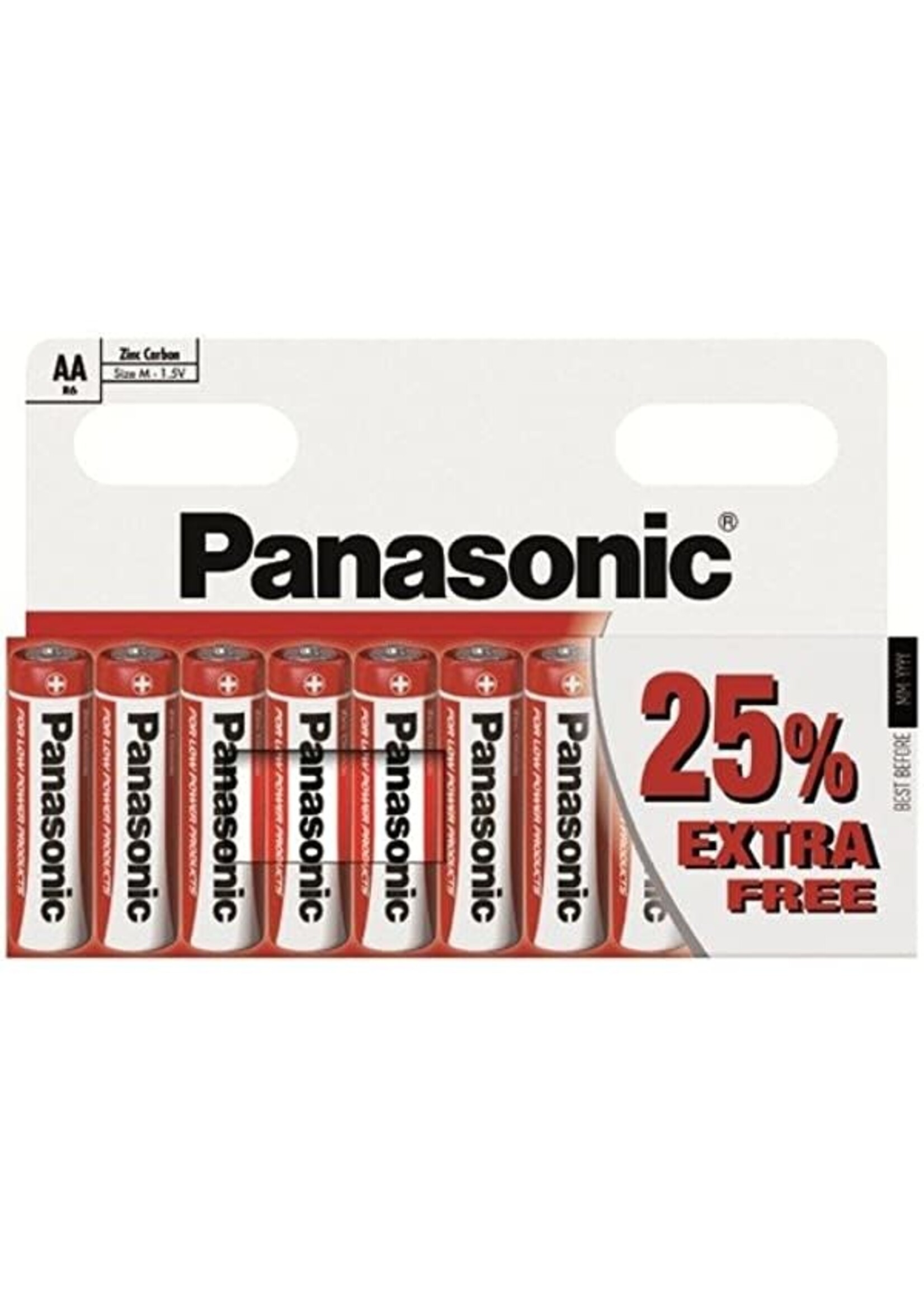 Panasonic Zinc Carbon AAA Batteries (8 Pack + 25% Extra Free)