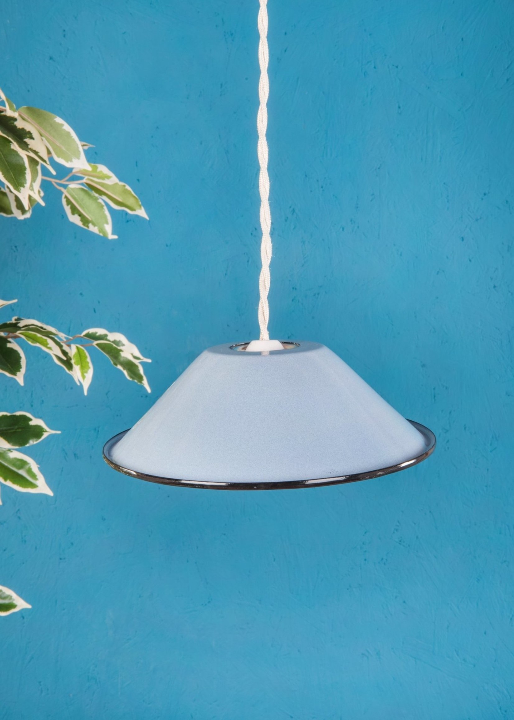 Ian Snow Blue emamel lamp shade - denim shade