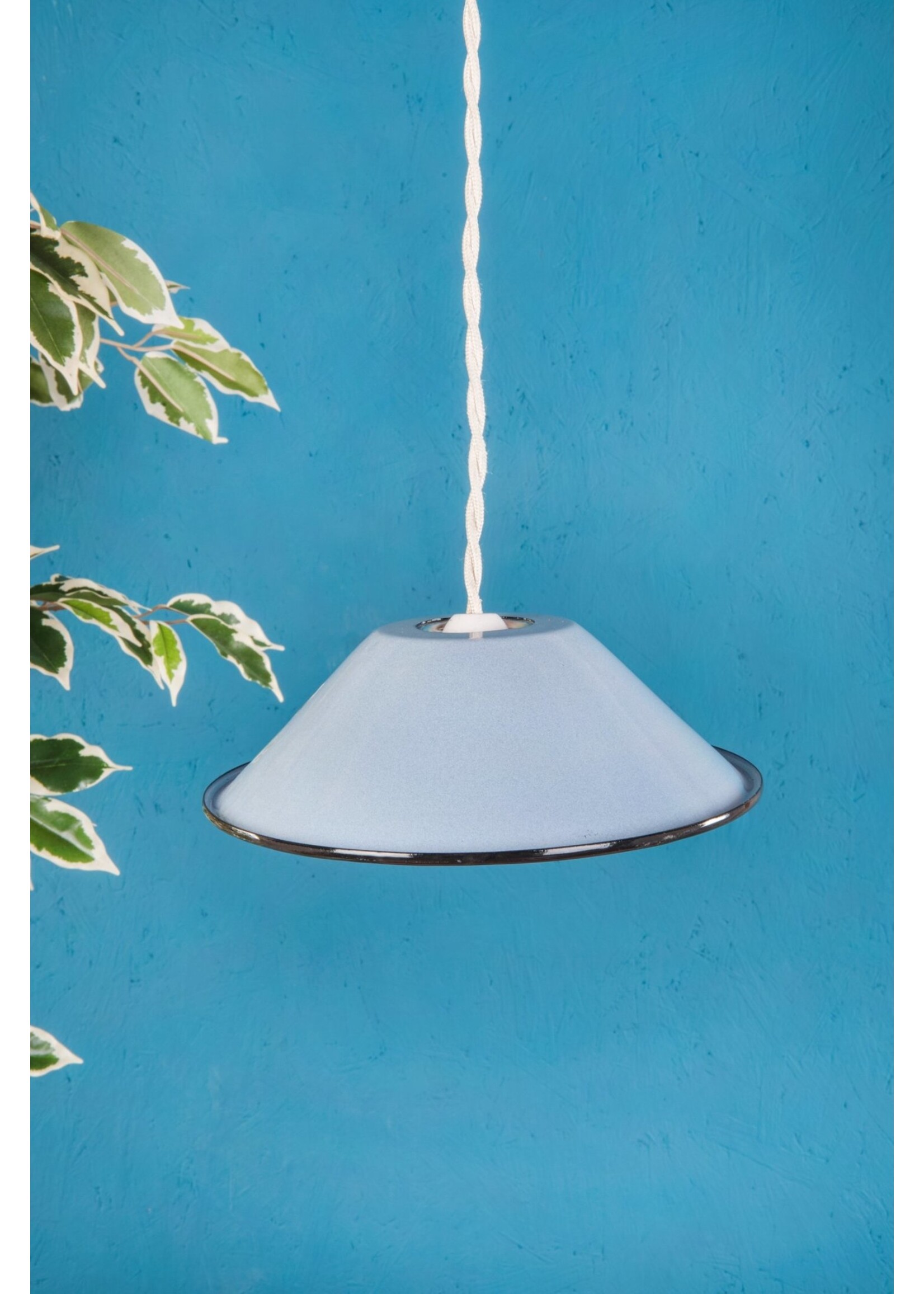 Ian Snow Blue emamel lamp shade - denim shade