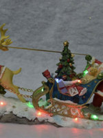Kaemingk Santa With Reindeer & Sleigh village