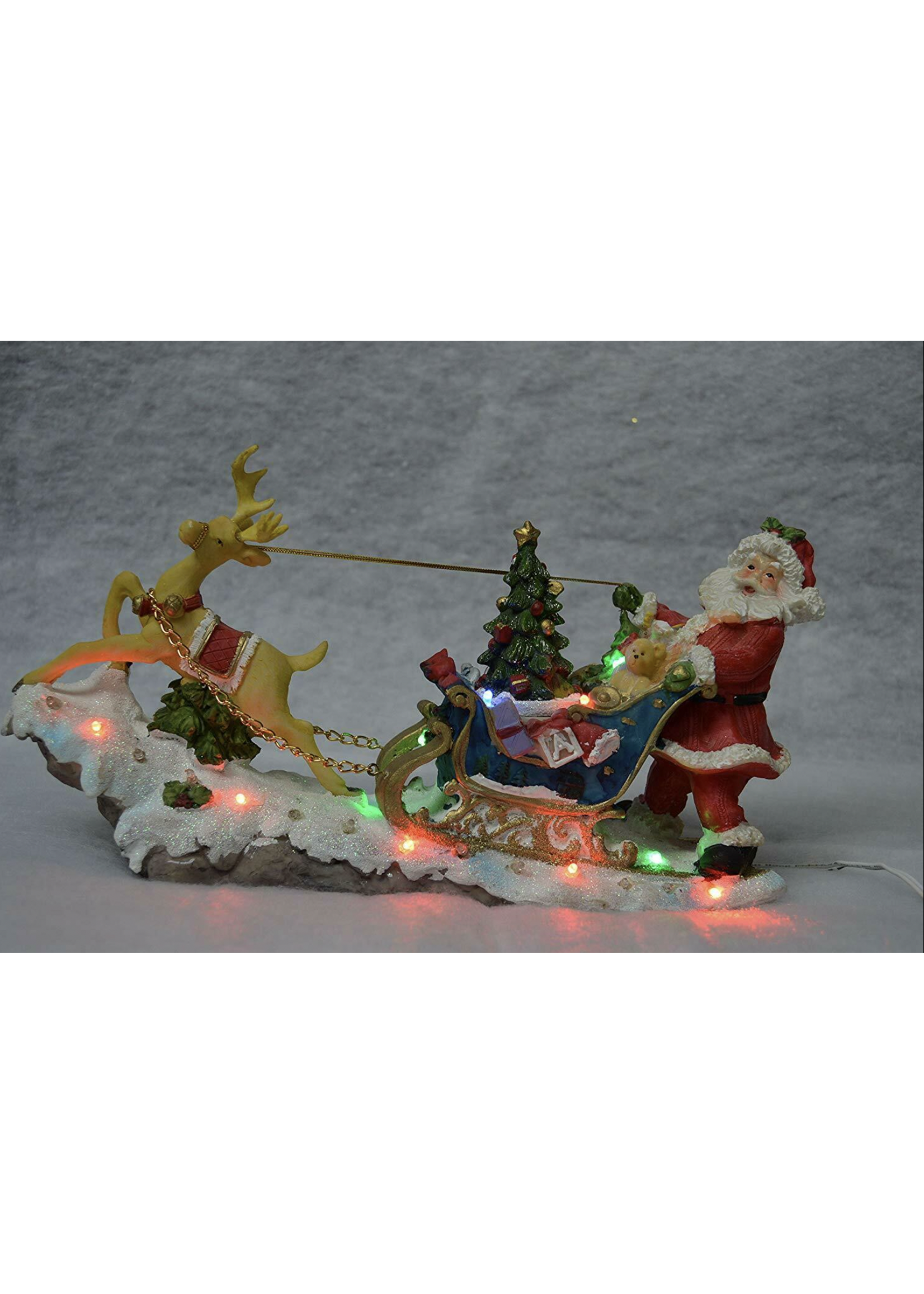 Kaemingk Santa With Reindeer & Sleigh village