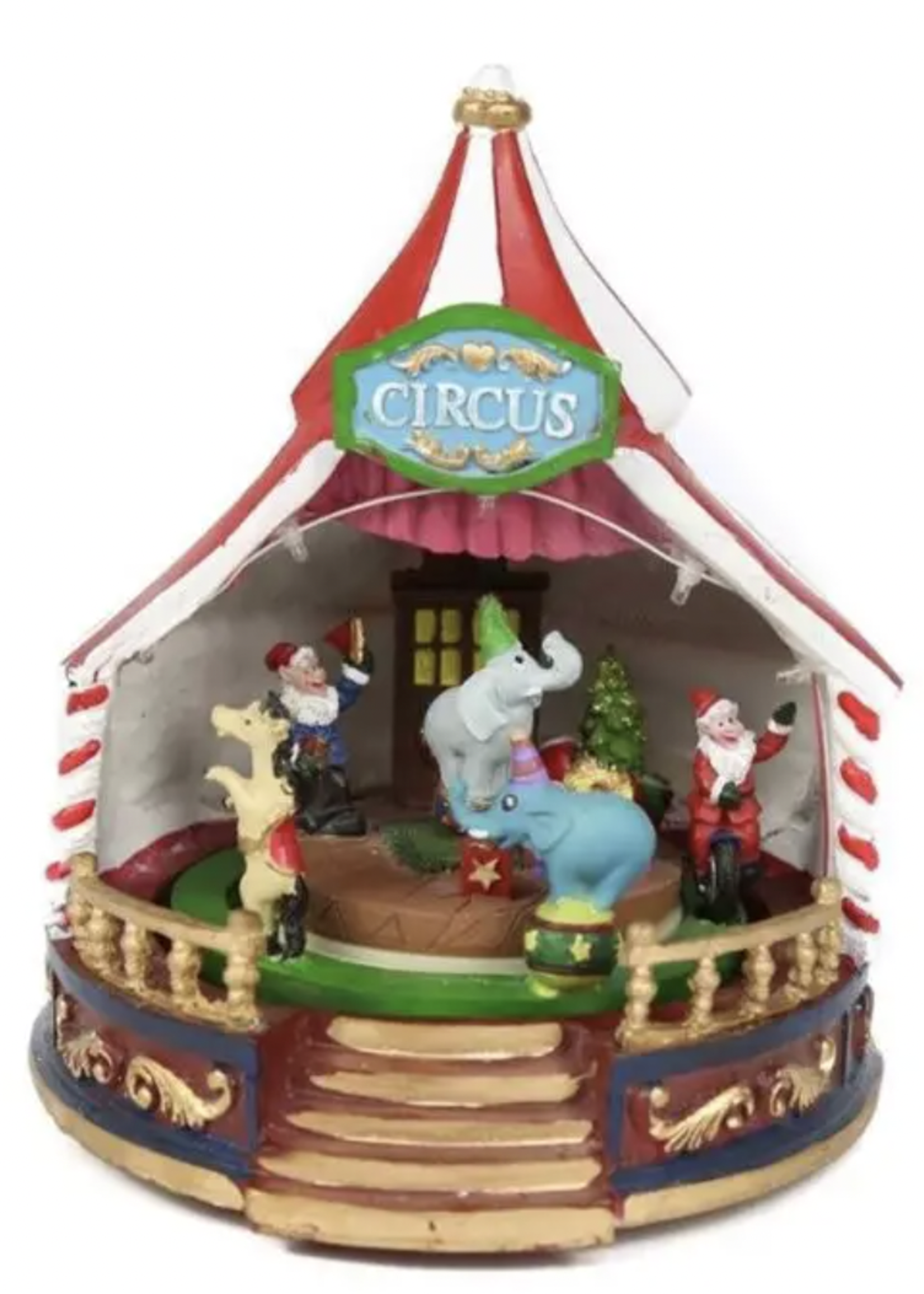 Animated Lit Christmas Circus Display