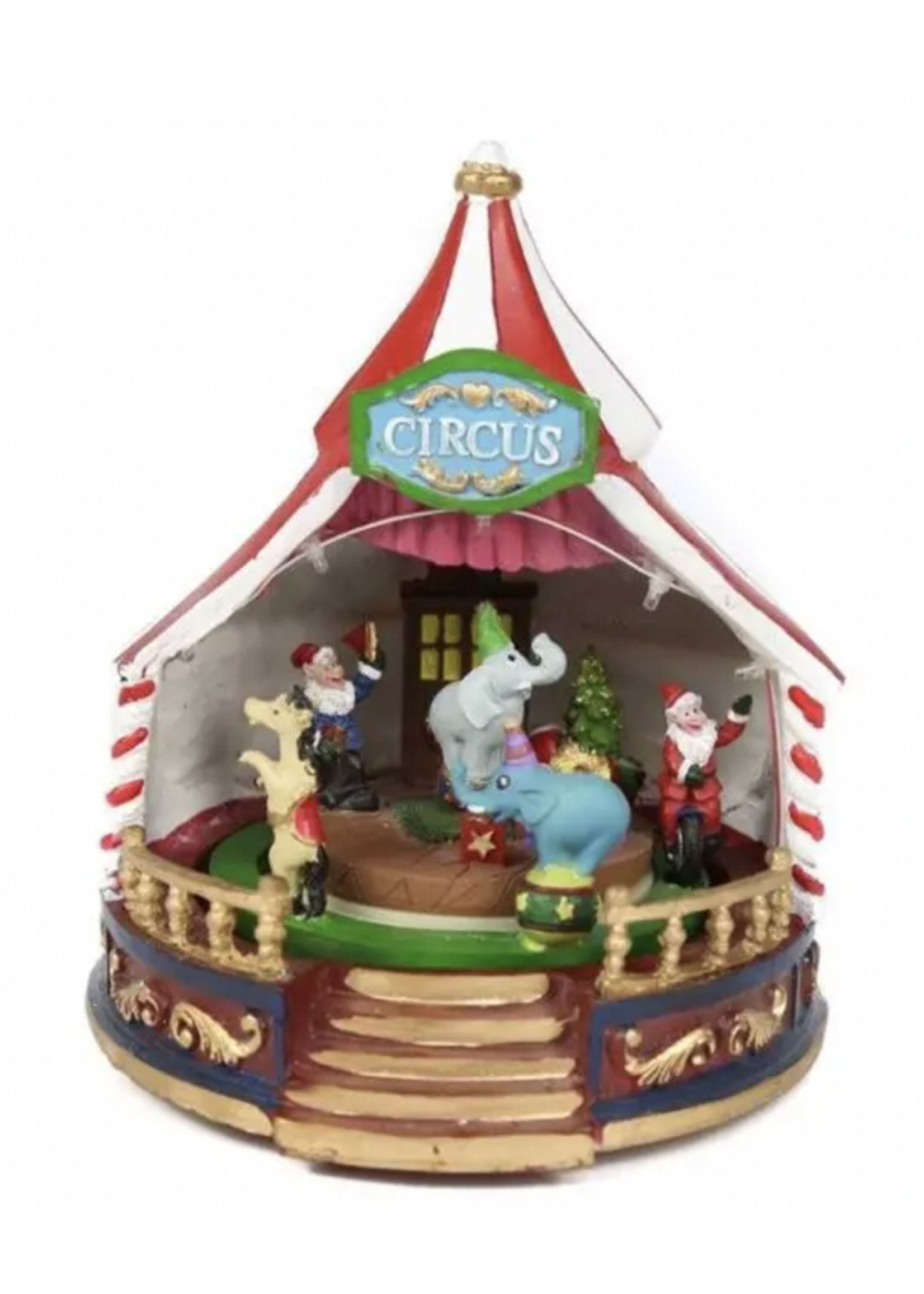 Animated Lit Christmas Circus Display
