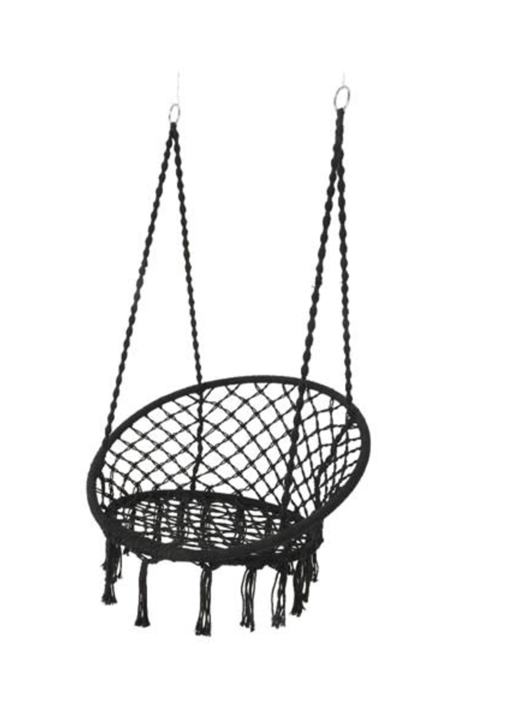 Decoris Black macrame Hanging Hammock Chair