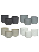 Decoris Set of 3 Planter Plastic Round (4 Assorted Colours - Price is for One Set)