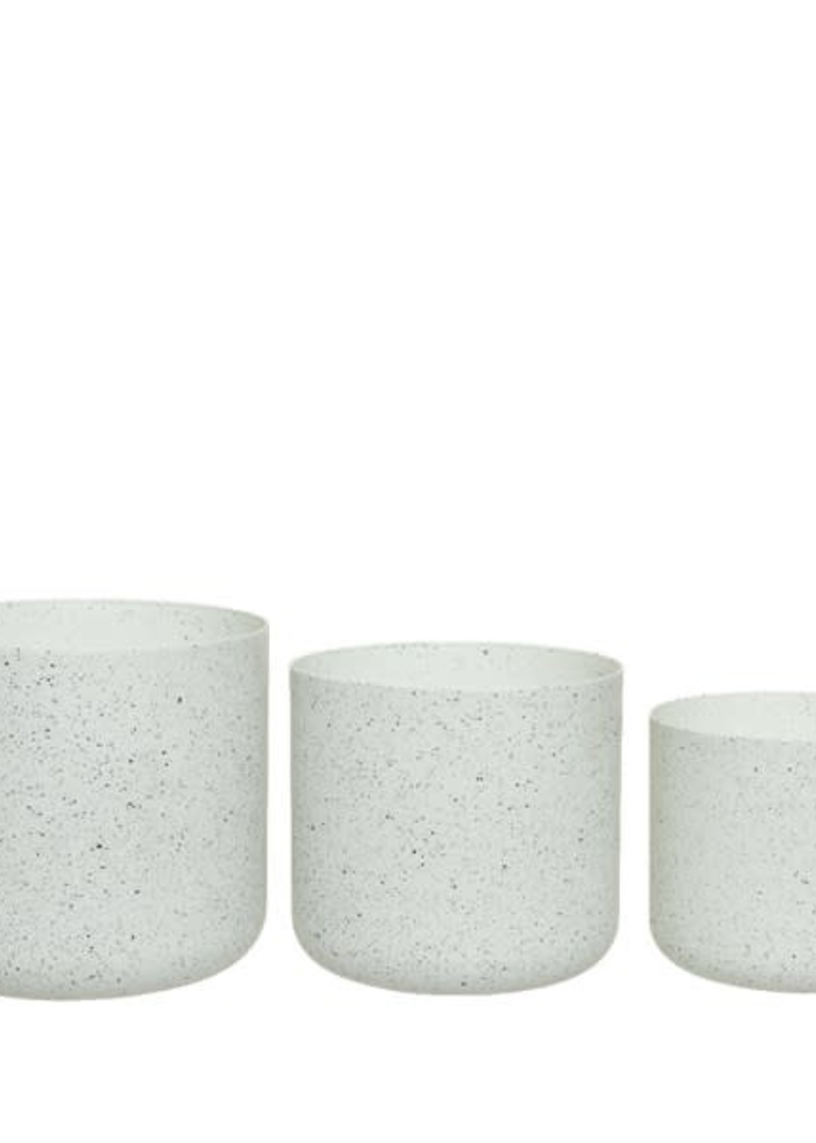 Decoris Set of 3 Planter Plastic Round (4 Assorted Colours - Price is for One Set)