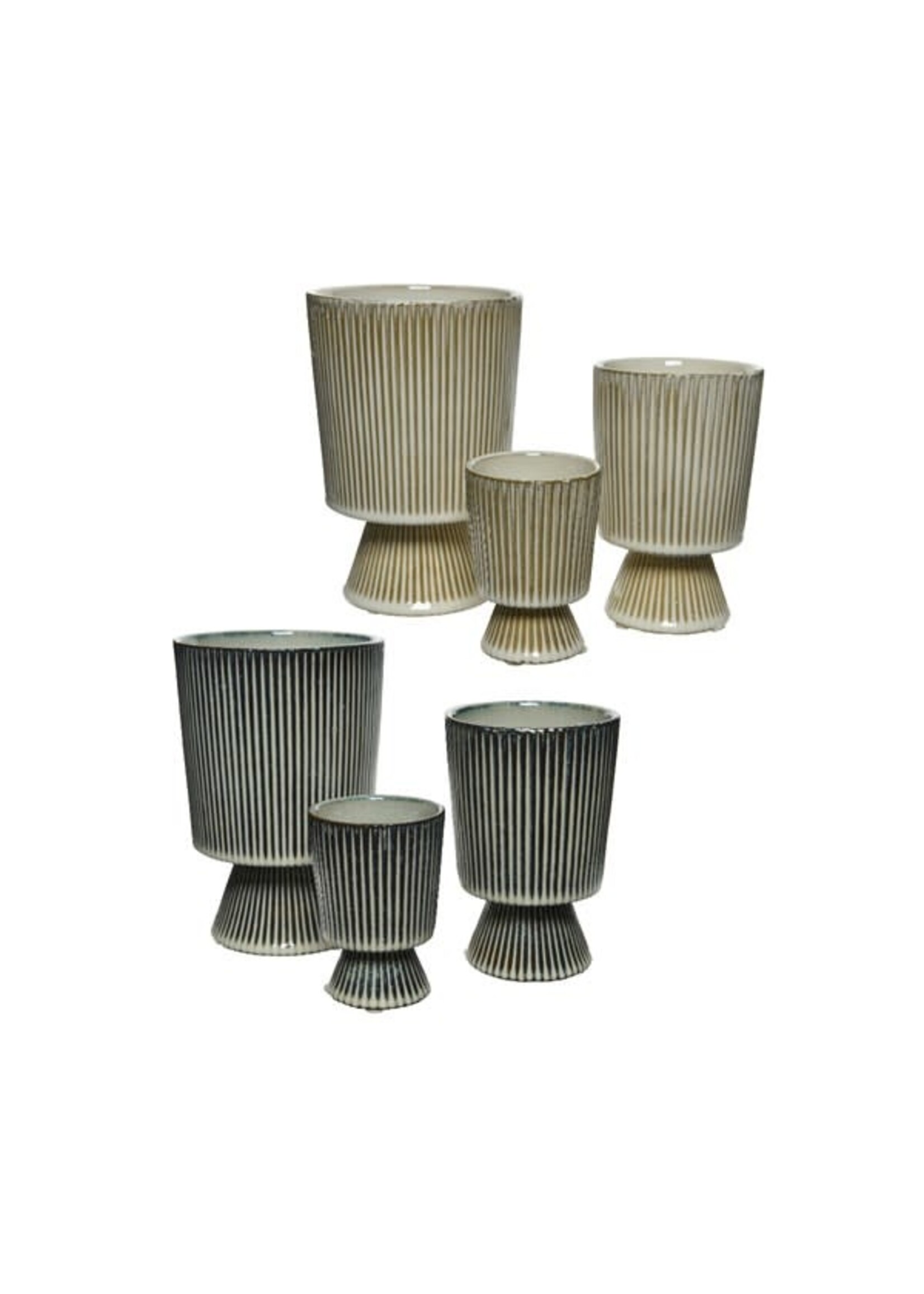 Decoris Planter stoneware Large 2col ass