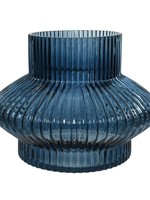 Decoris Blue Ribbed vase