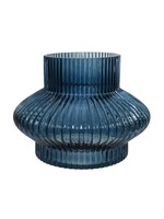 Decoris Blue Ribbed vase