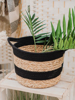 Sass & Belle Black And Grass Stripe Basket