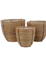 Decoris Planter rattan round milk Large