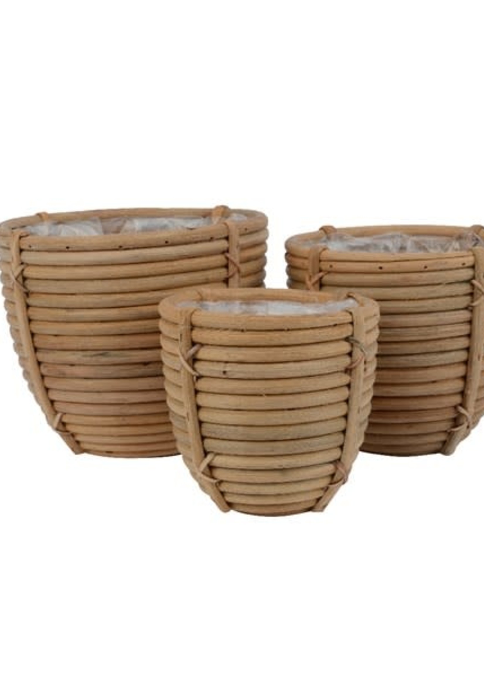 Decoris Planter rattan round milk Large