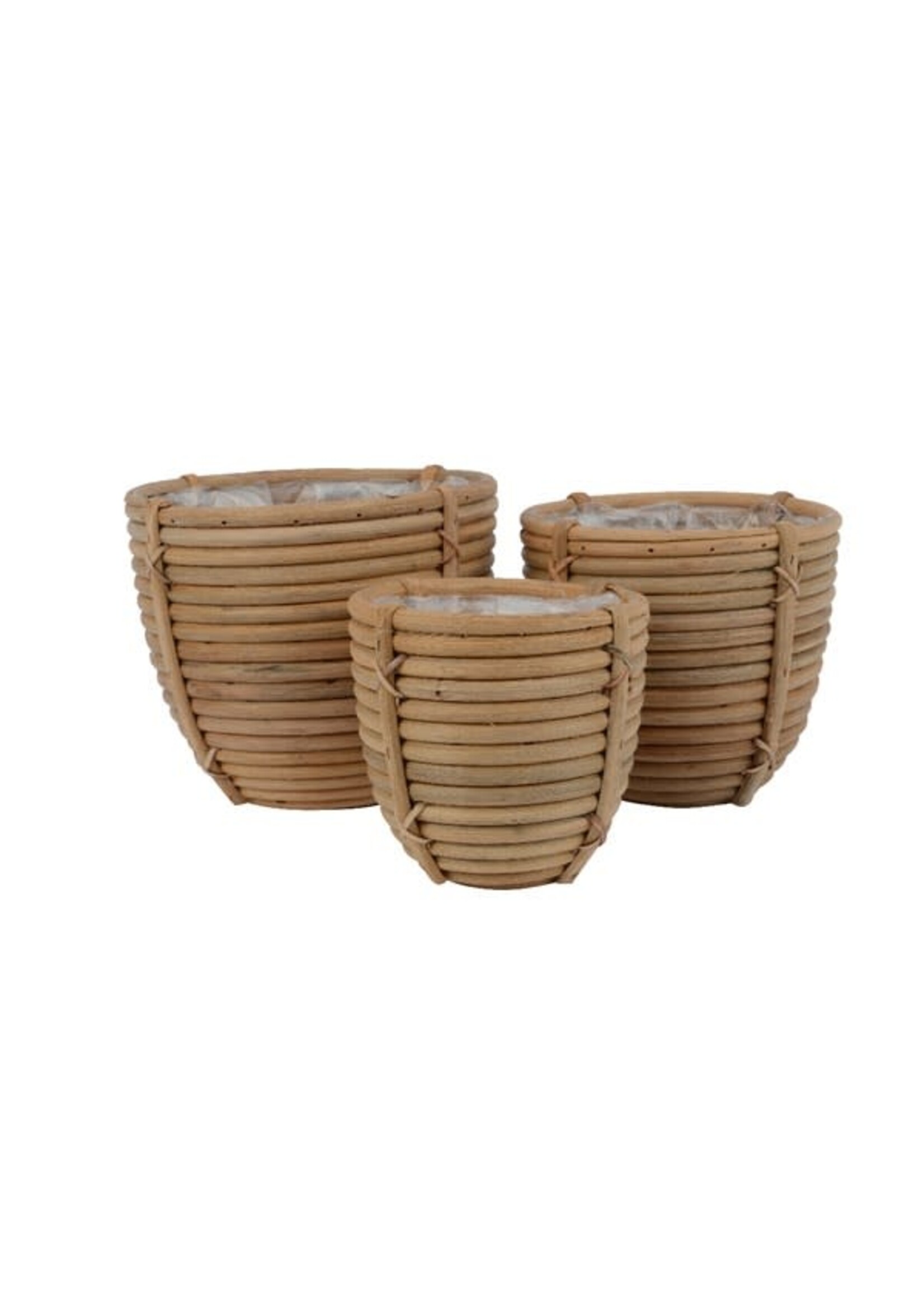 Decoris Planter rattan round milk Large