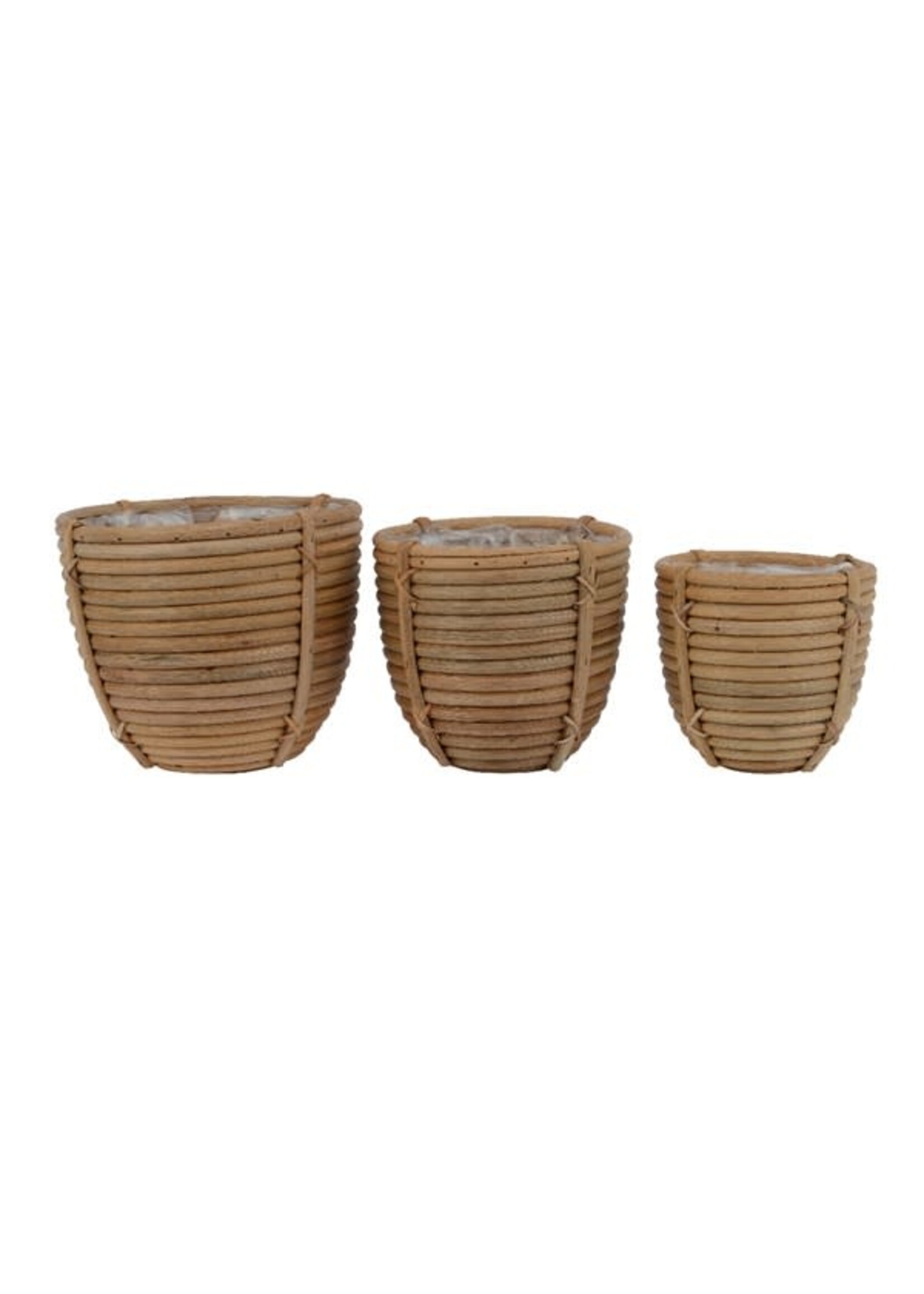 Decoris Planter rattan round milk Large