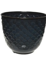 Decoris Planter iron round glazed chevron outdoor