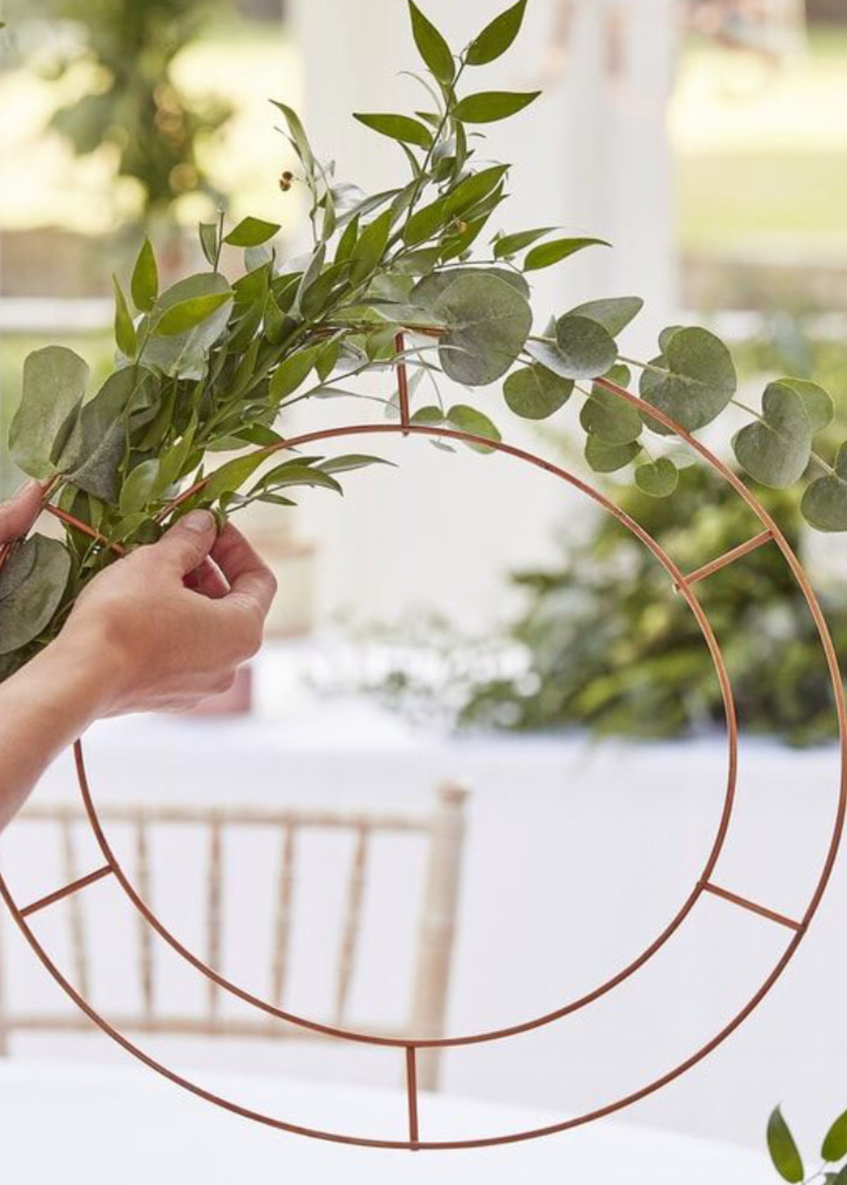 Ginger Ray Wreath Making Copper Hanging Hoops set of 3