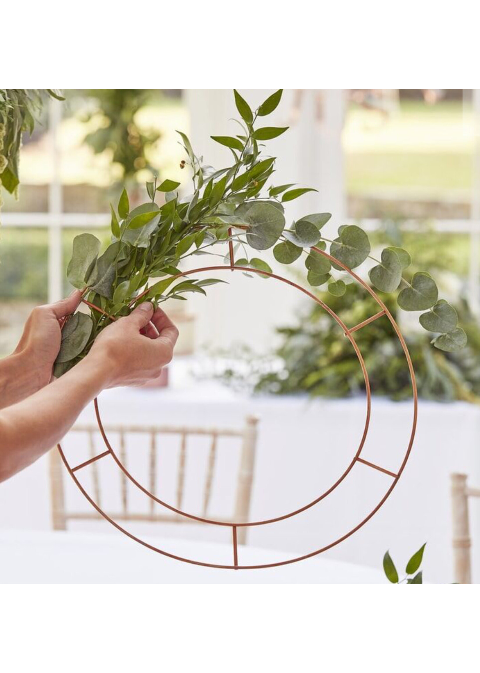 Ginger Ray Wreath Making Copper Hanging Hoops set of 3