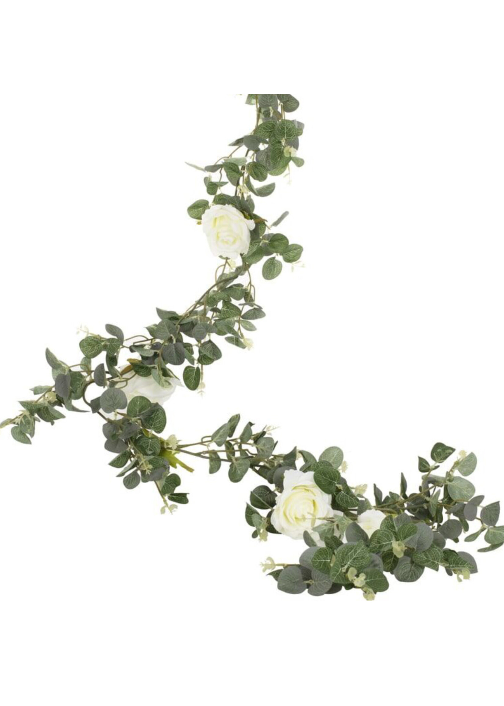 Ginger Ray Eucalyptus White Flowers Garland