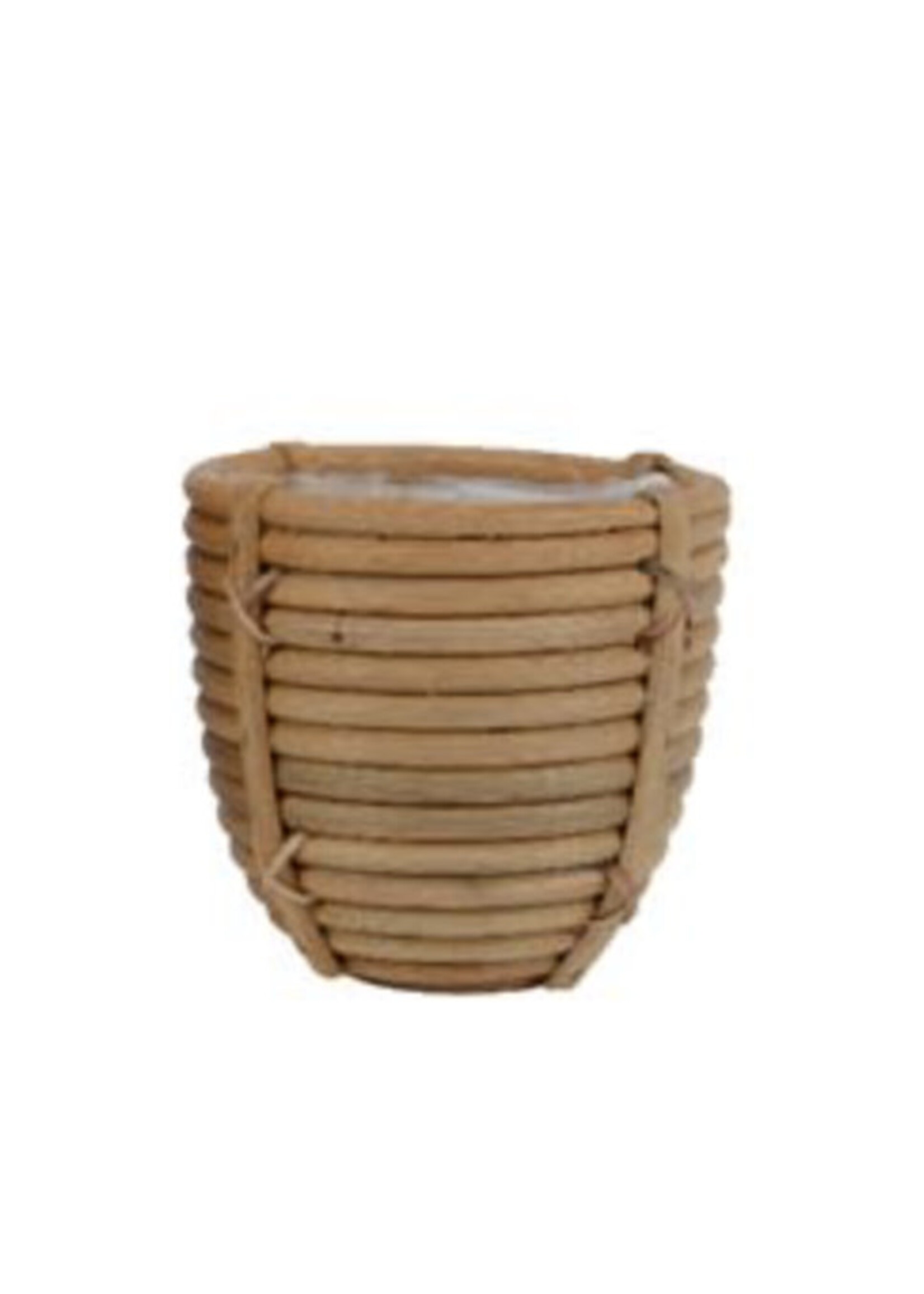 Decoris Planter rattan round milk Small