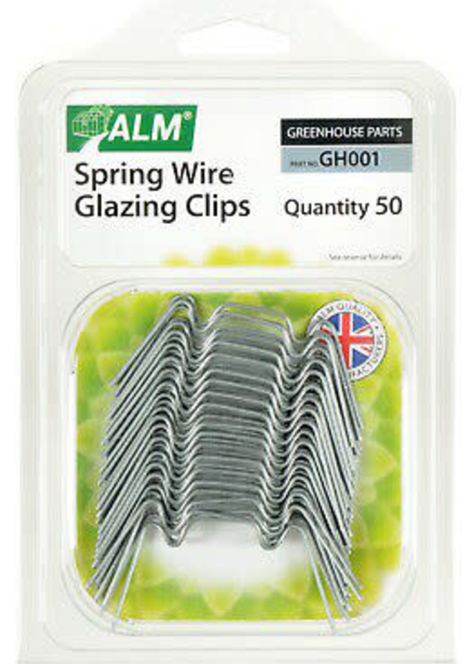 ALM LAWNMOWER SPARES ALM Greenhouse Spring Wire Glazing Clips 50 Pack