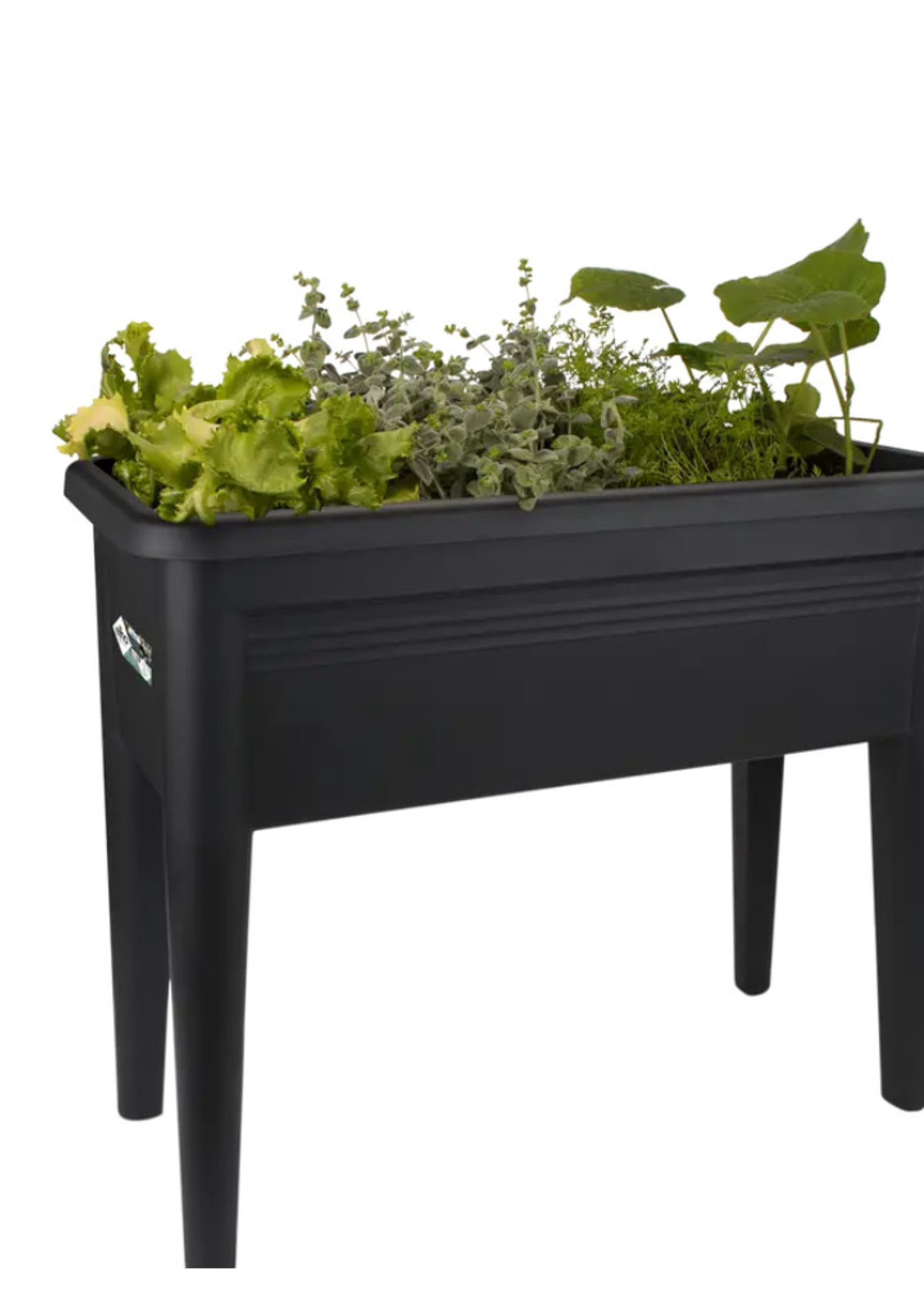 Elho Black Grow Table Planter On Legs with lid 75cm