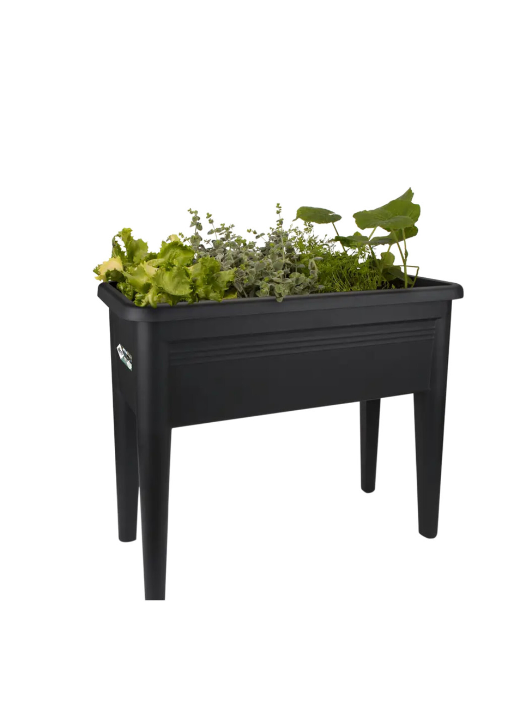 Elho Black Grow Table Planter On Legs with lid 75cm