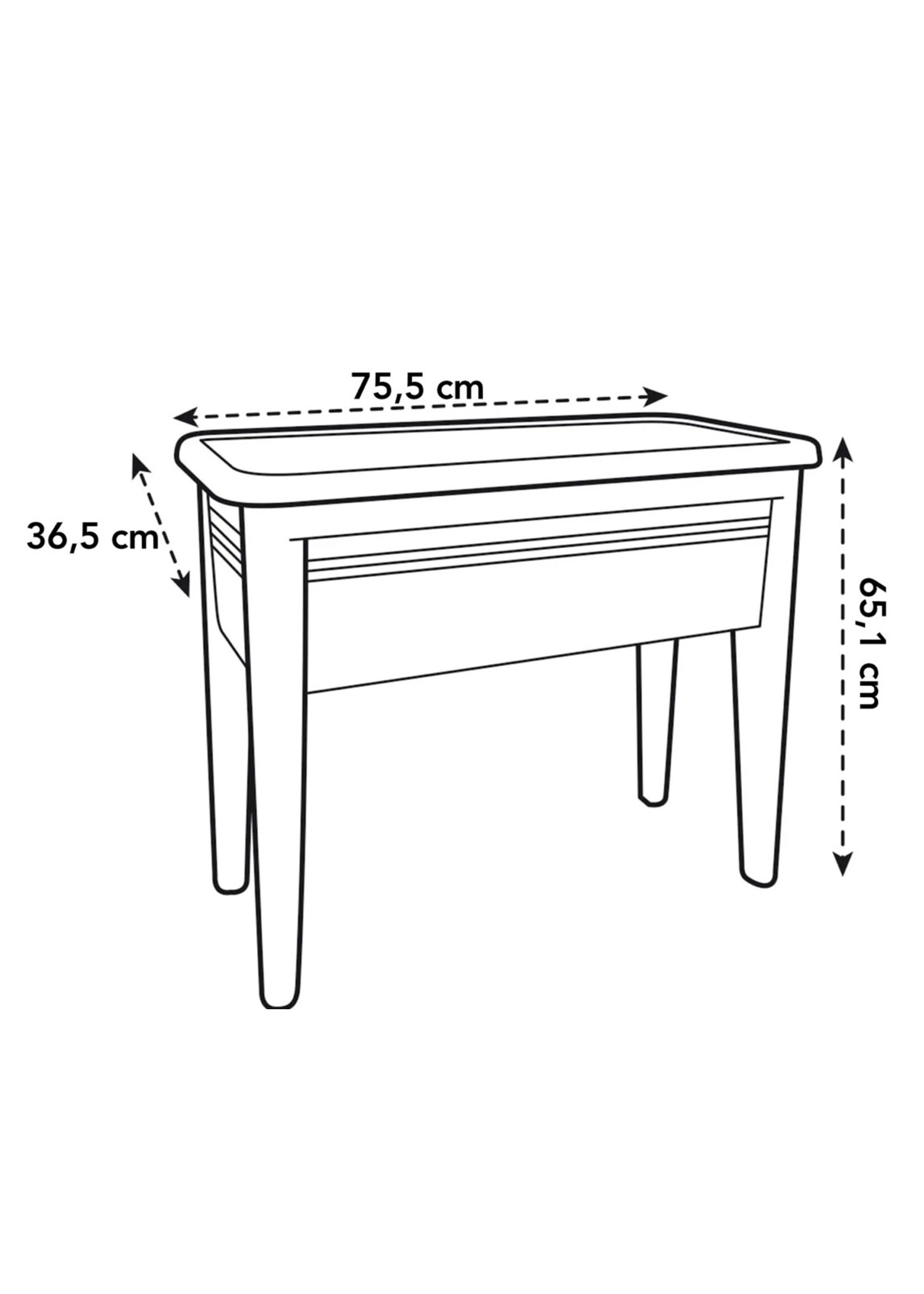 Elho Black Grow Table Planter On Legs with lid 75cm