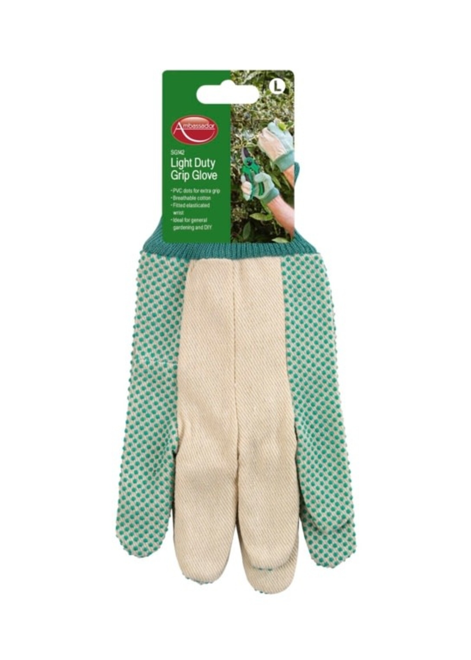 Ambassador Ambassador Light Duty Grip Glove PVC dots for extra grip