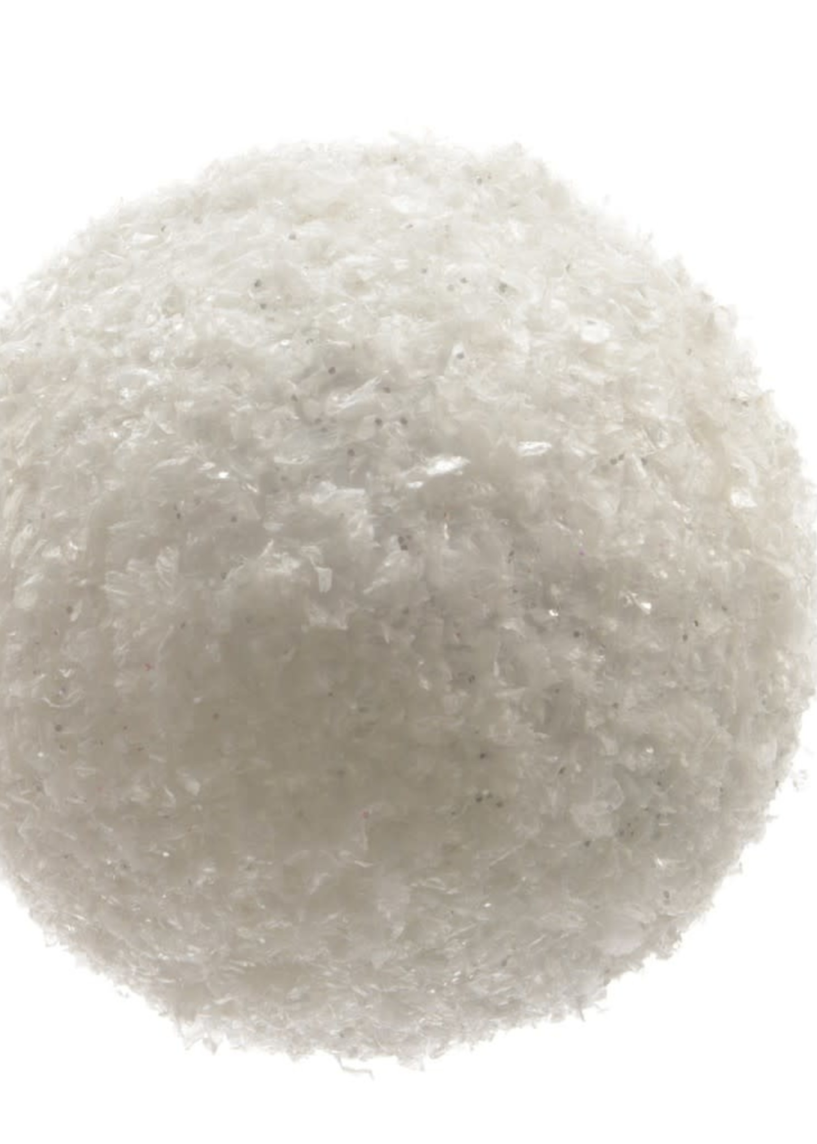 Kaemingk Foam Snow Bauble Ice White Glitter With Hanger Pack of 6 balls