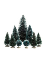 Decoris Mini Bottle Brush Style Tree Assortment set of 9