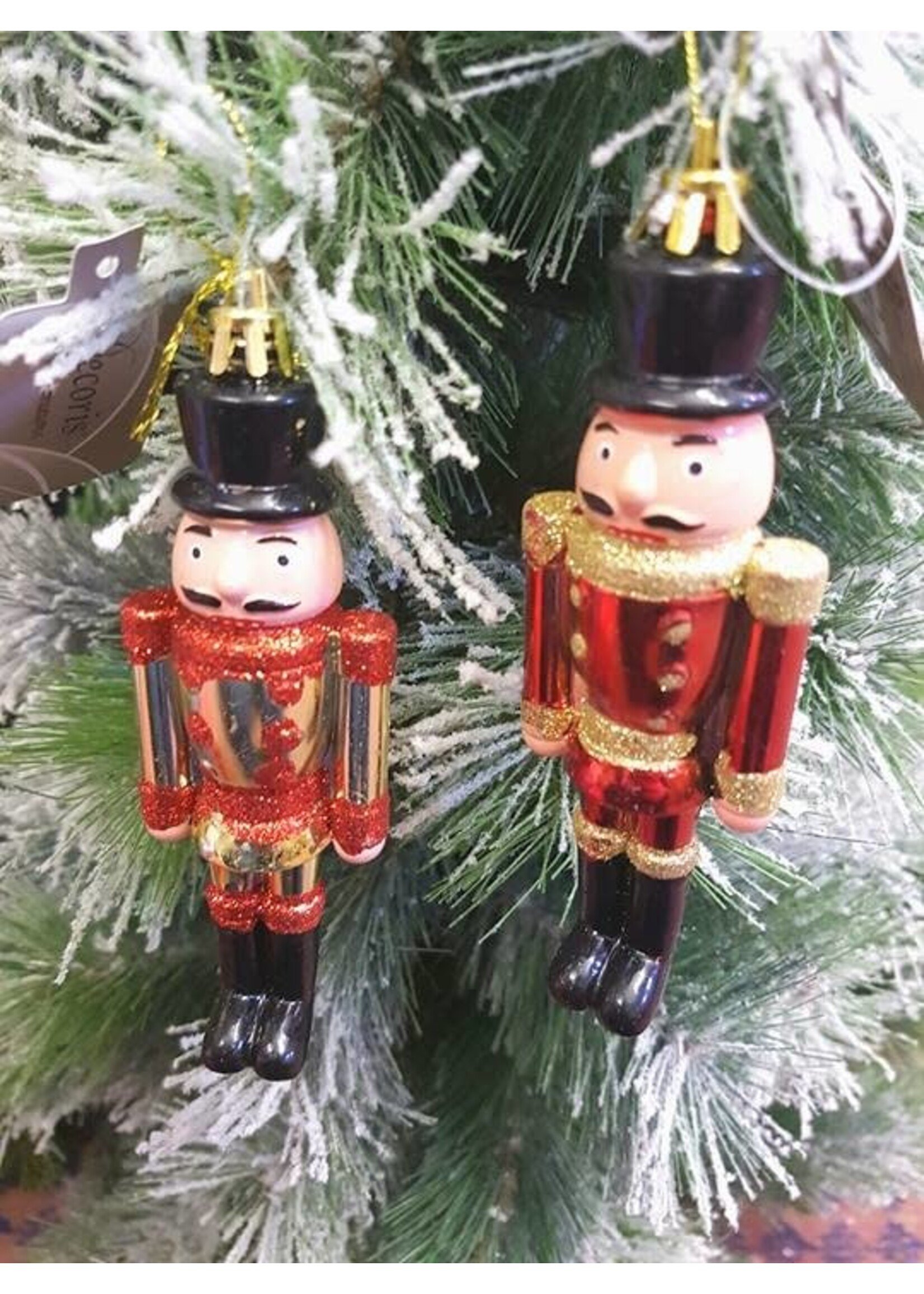 Kaemingk Nutcracker Red with gold glitter shatterproof style