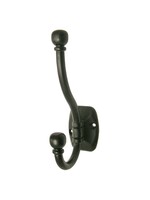 Ball End Hat & Coat Hook Oval Base Black PK1