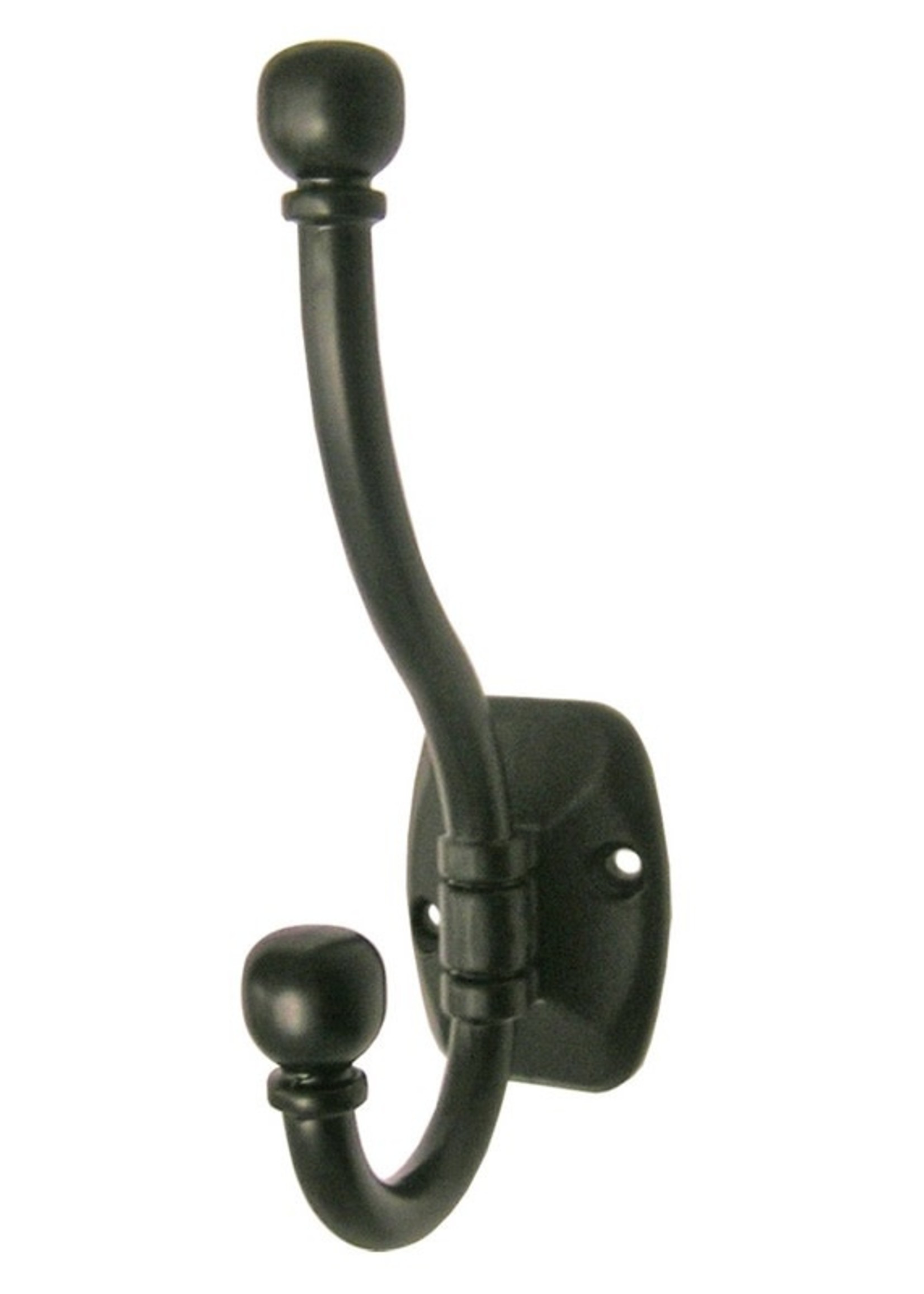 Ball End Hat & Coat Hook Oval Base Black PK1