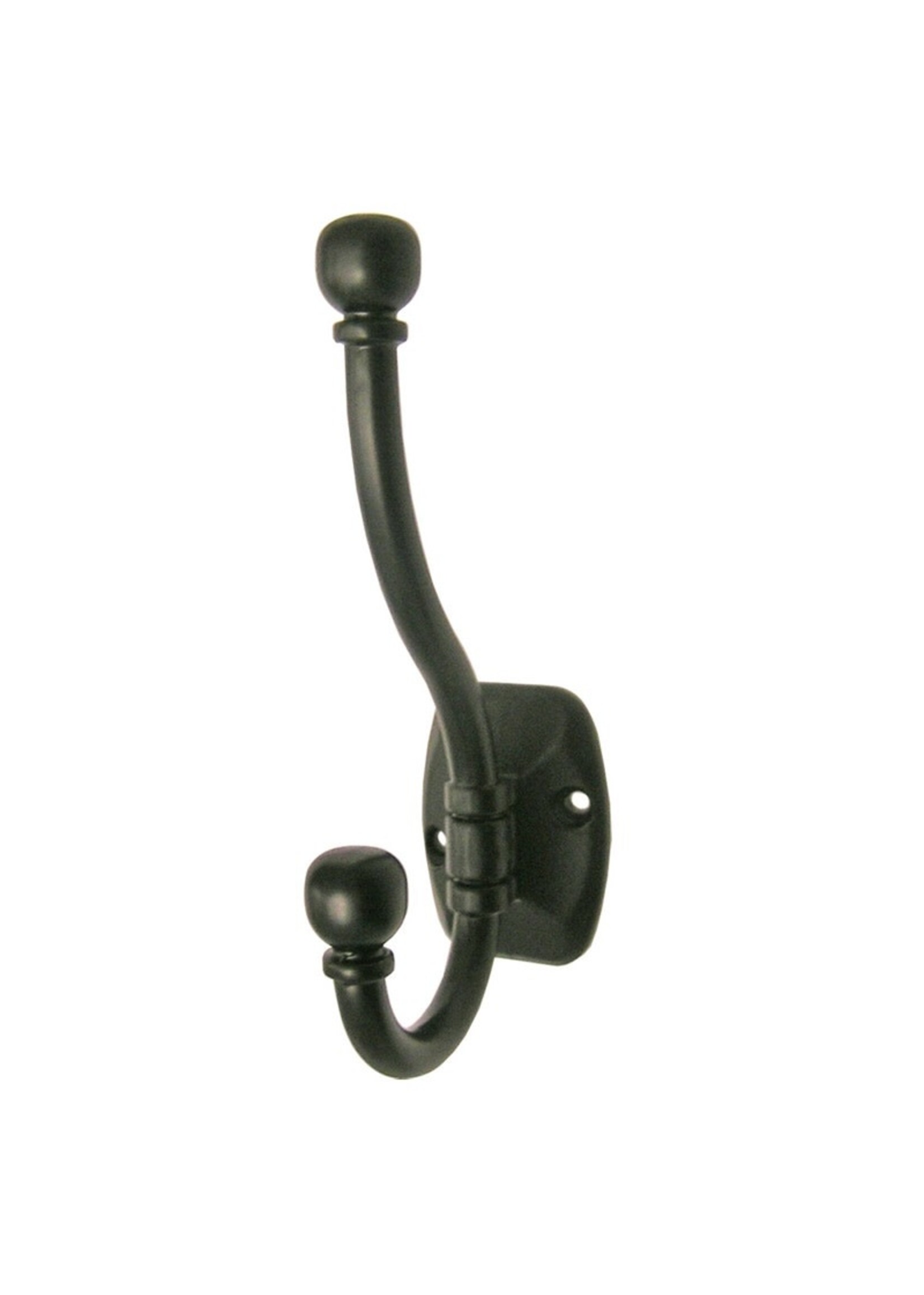 Ball End Hat & Coat Hook Oval Base Black PK1