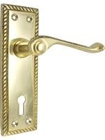 Door Handles - Georgian Lock 150mm Brass Pair S2100