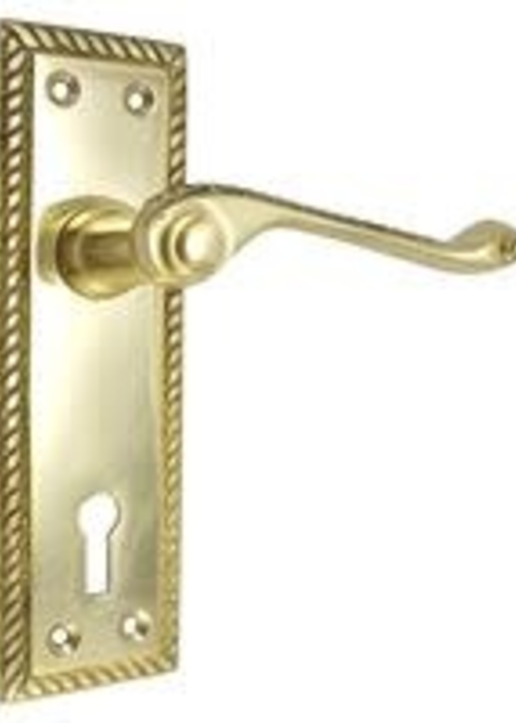 Door Handles - Georgian Lock 150mm Brass Pair S2100