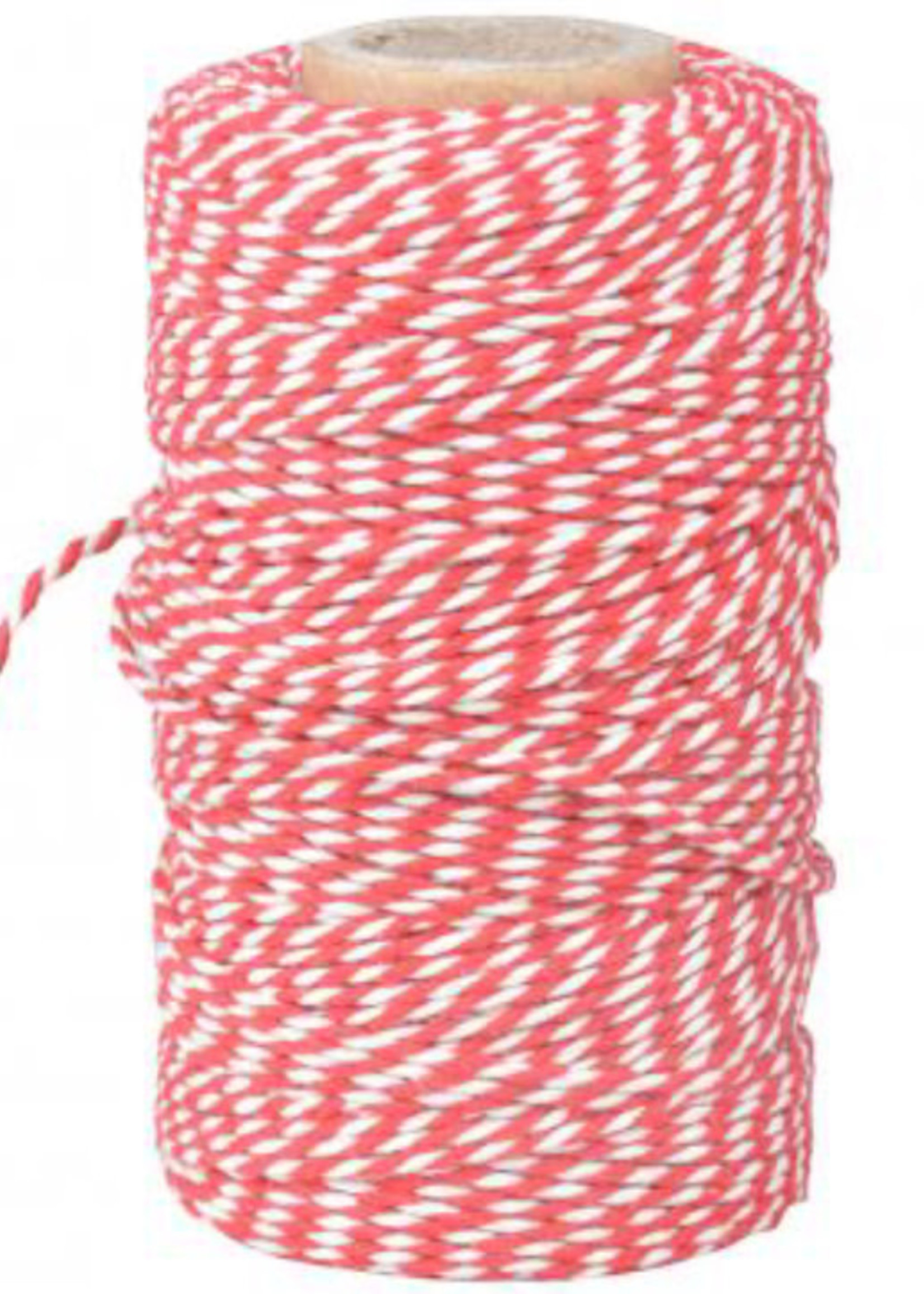 Red and White Twine 100m