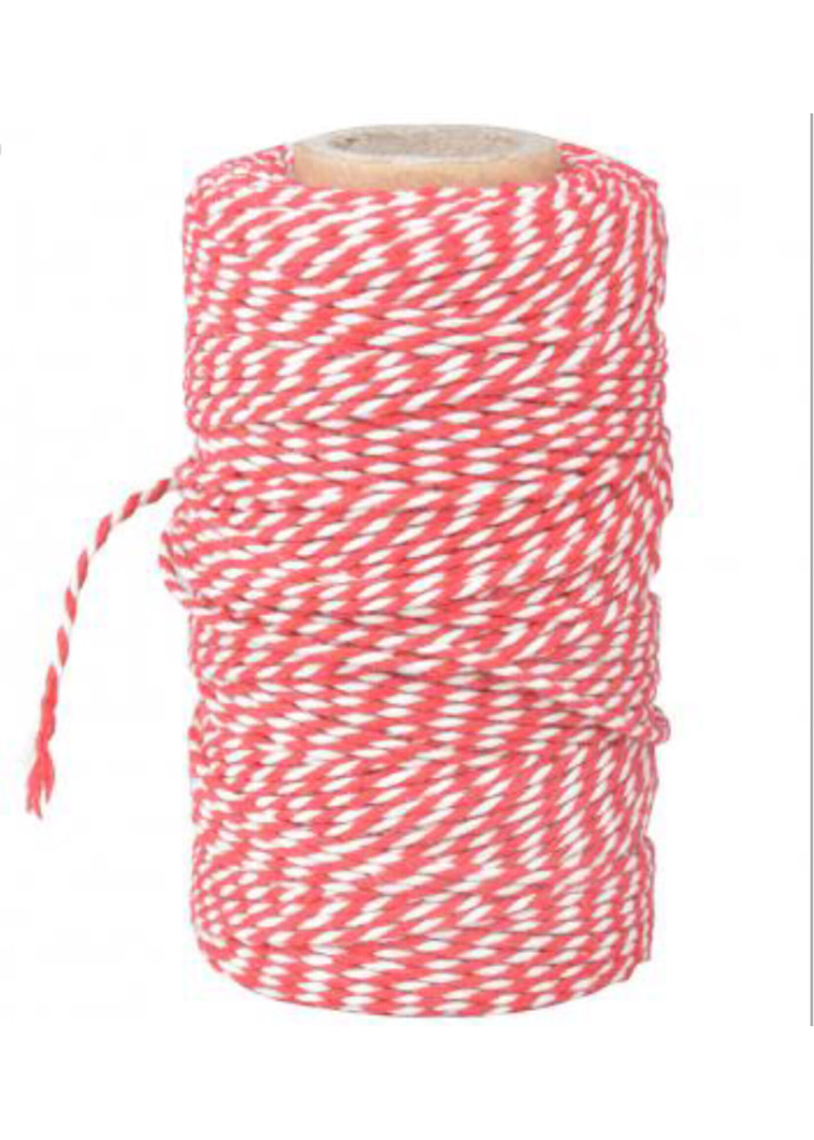 Red and White Twine 100m