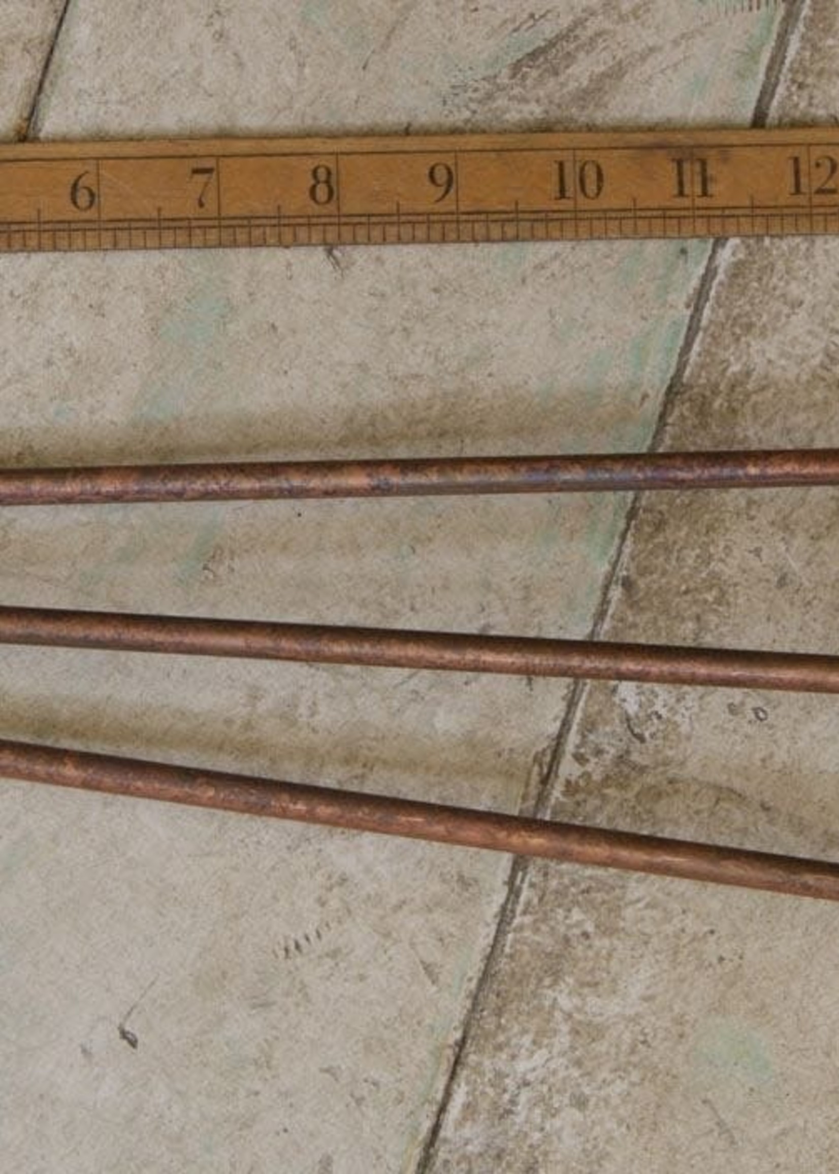 Hairpin leg 3 prong antique copper 16"