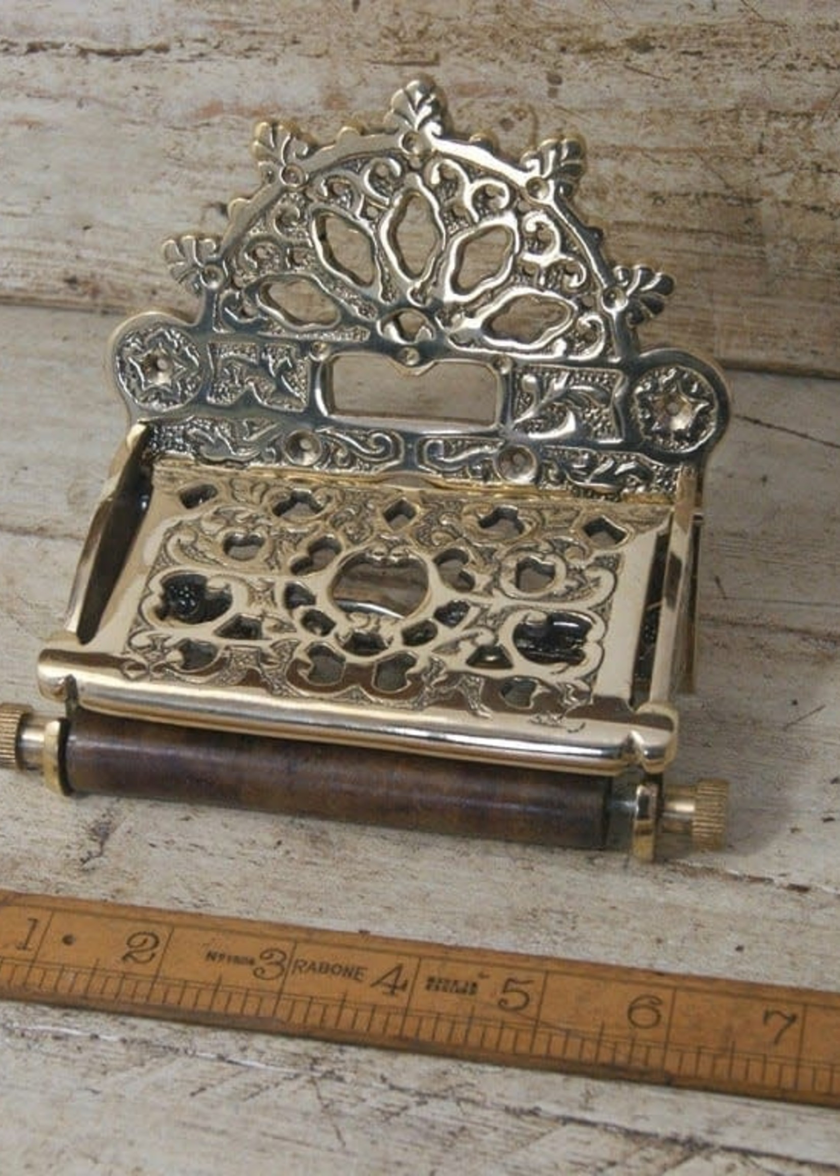 Toilet Roll Holder With Solid Brass 'Victorian' Lid