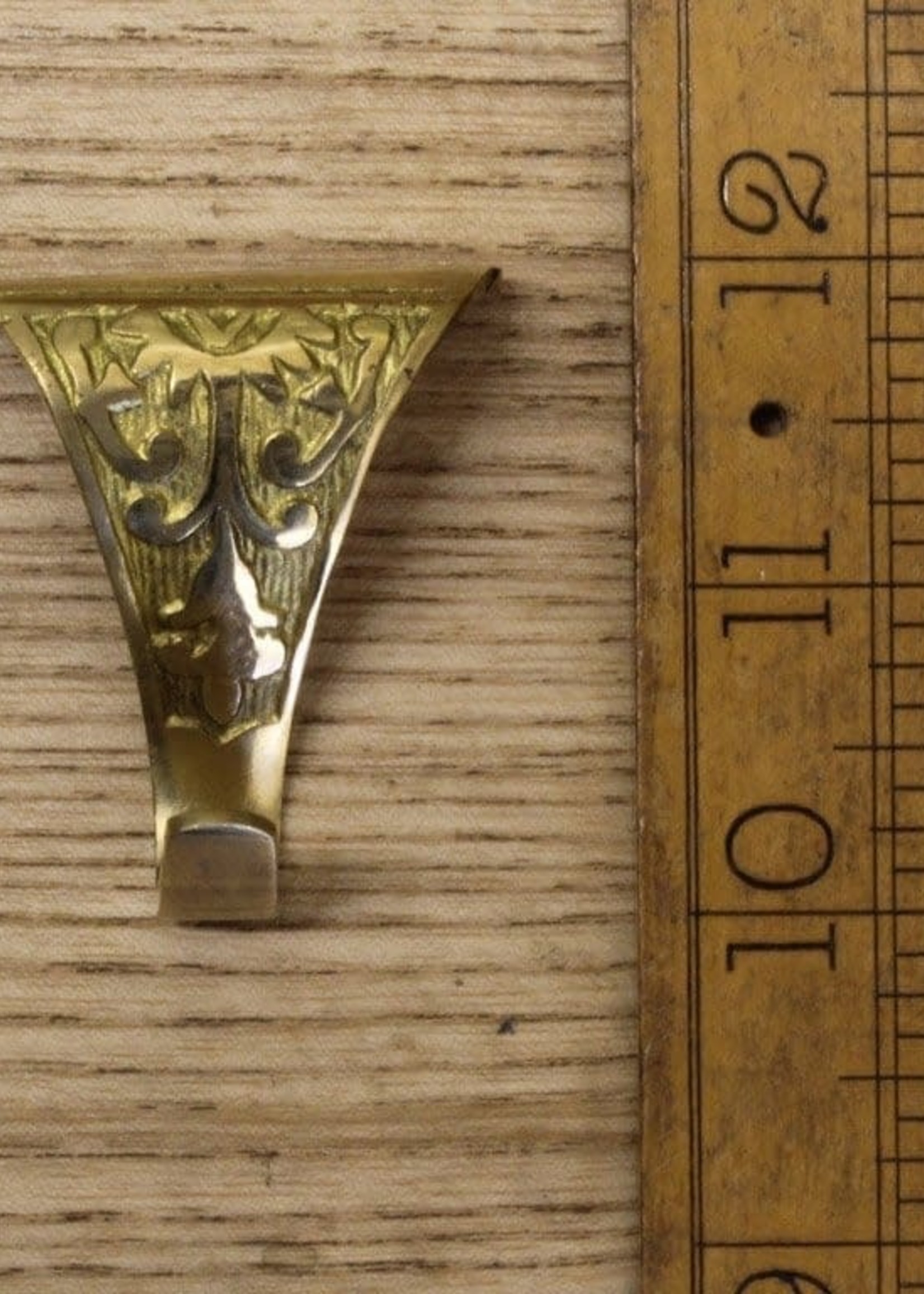 Cottingham Collection Trinity picture rail hooks antique brass 2” / 50mm