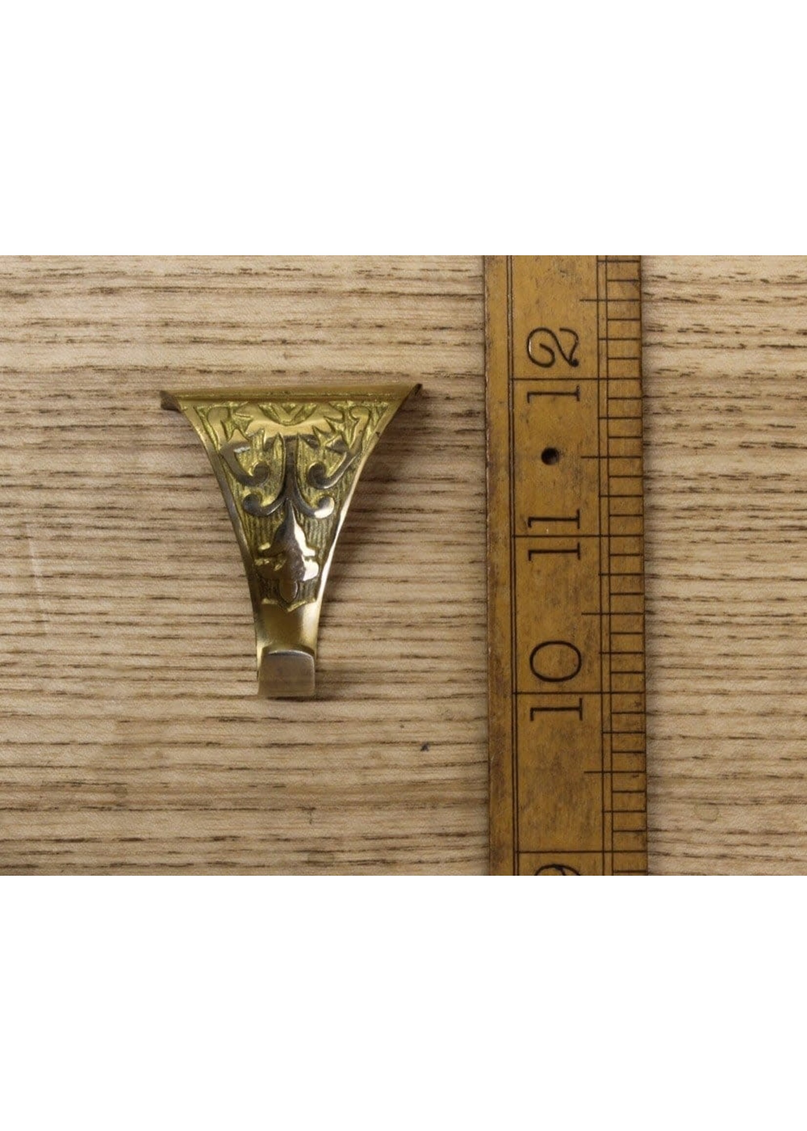 Cottingham Collection Trinity picture rail hooks antique brass 2” / 50mm