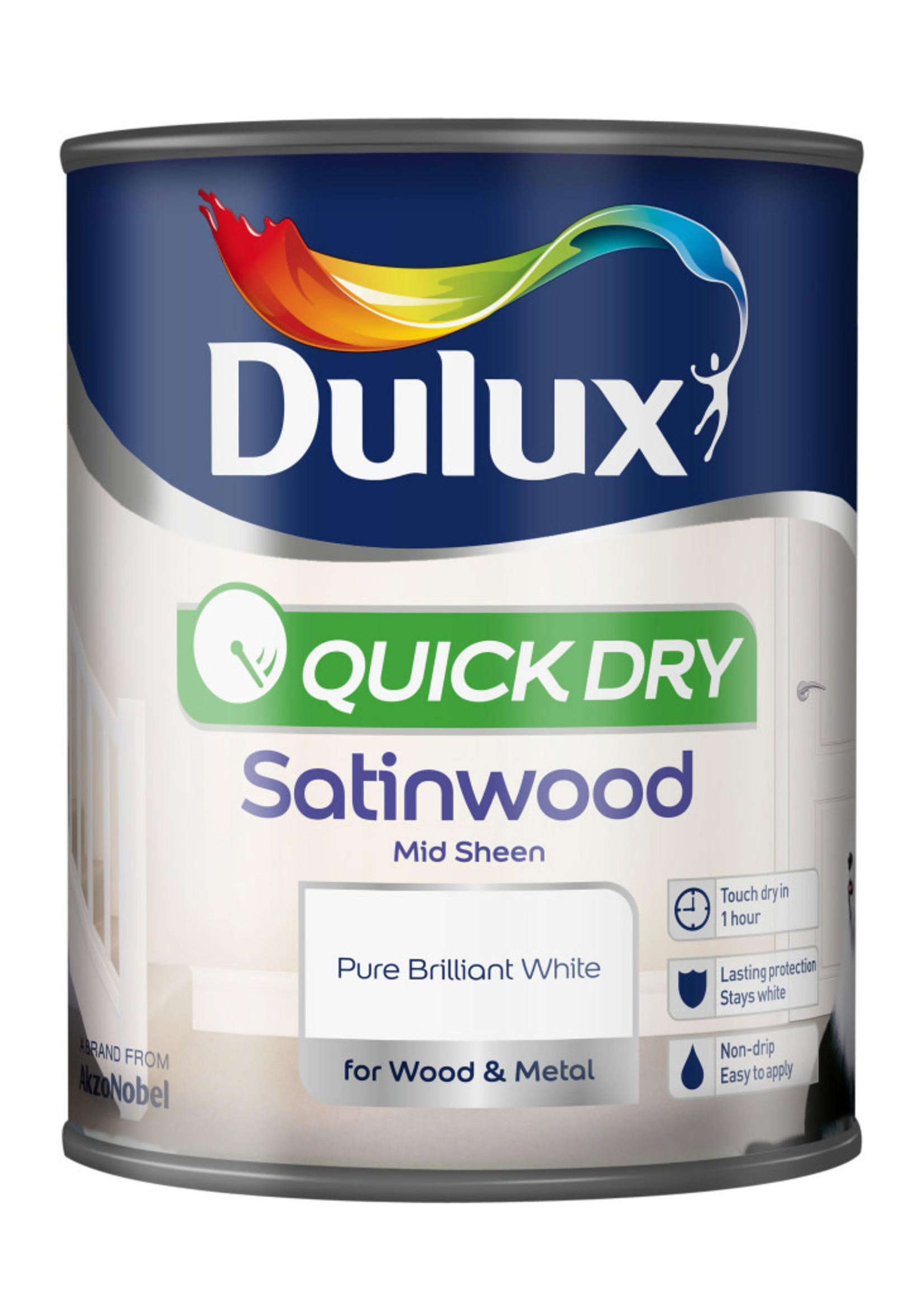 Dulux (Akzo Nobel) Dulux Pure Brilliant White (PBW) 750ml Quick Dry Satinwood