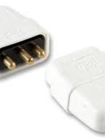 Pro-Elec Pro-Elec In-Line Rubber Connector White 3 Pin 10A