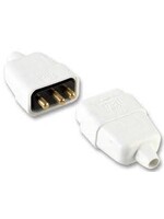 Pro-Elec Pro-Elec In-Line Rubber Connector White 3 Pin 10A