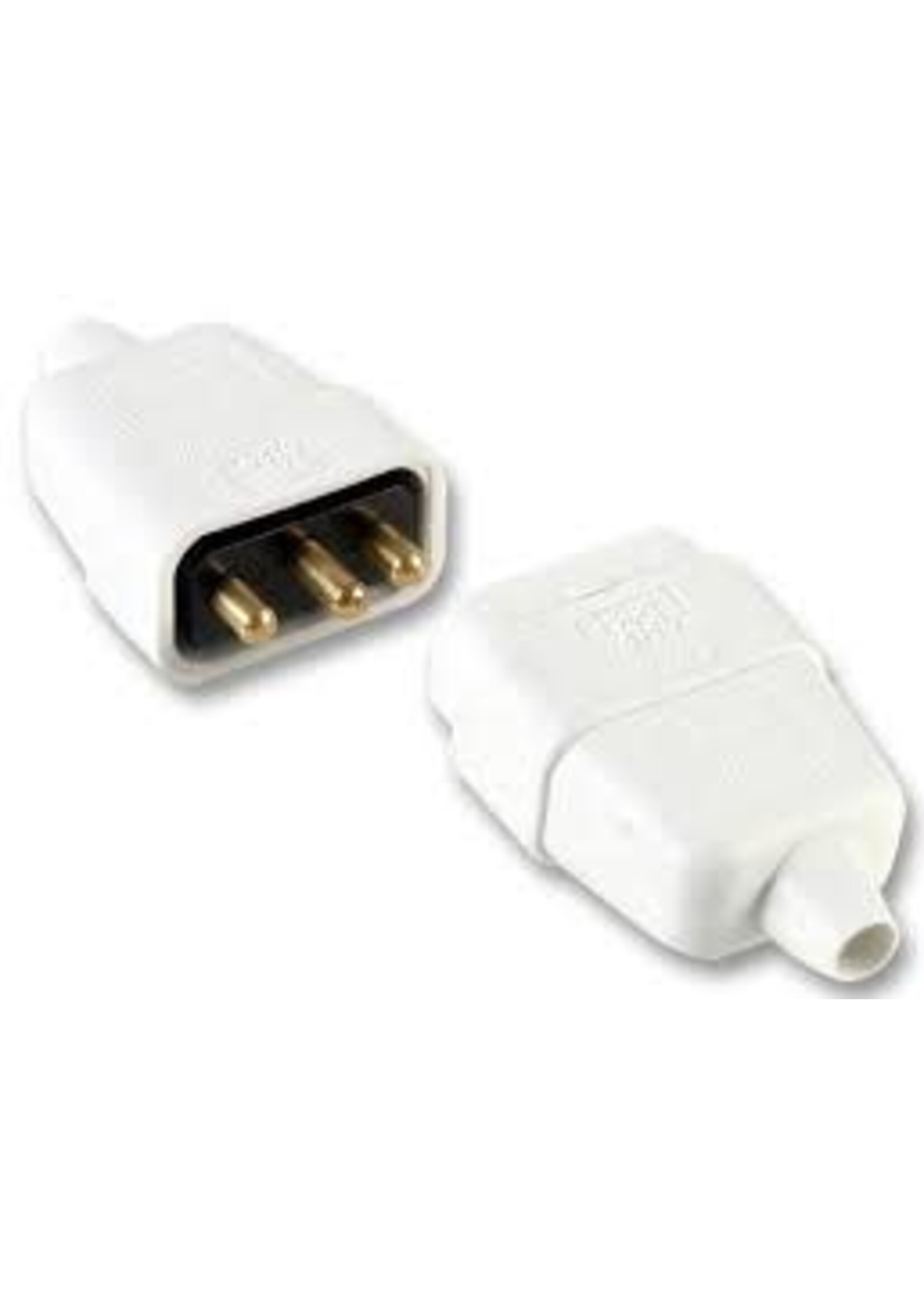 Pro-Elec Pro-Elec In-Line Rubber Connector White 3 Pin 10A