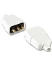 Pro-Elec In-Line Rubber Connector 3 Pin 10Amp White