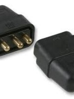 Pro-Elec Pro-Elec In-Line Rubber Connector 3 Pin 10A Black