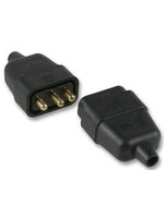 Dencon Dencon In-Line Nylon Connector Black 3 Pin 5A